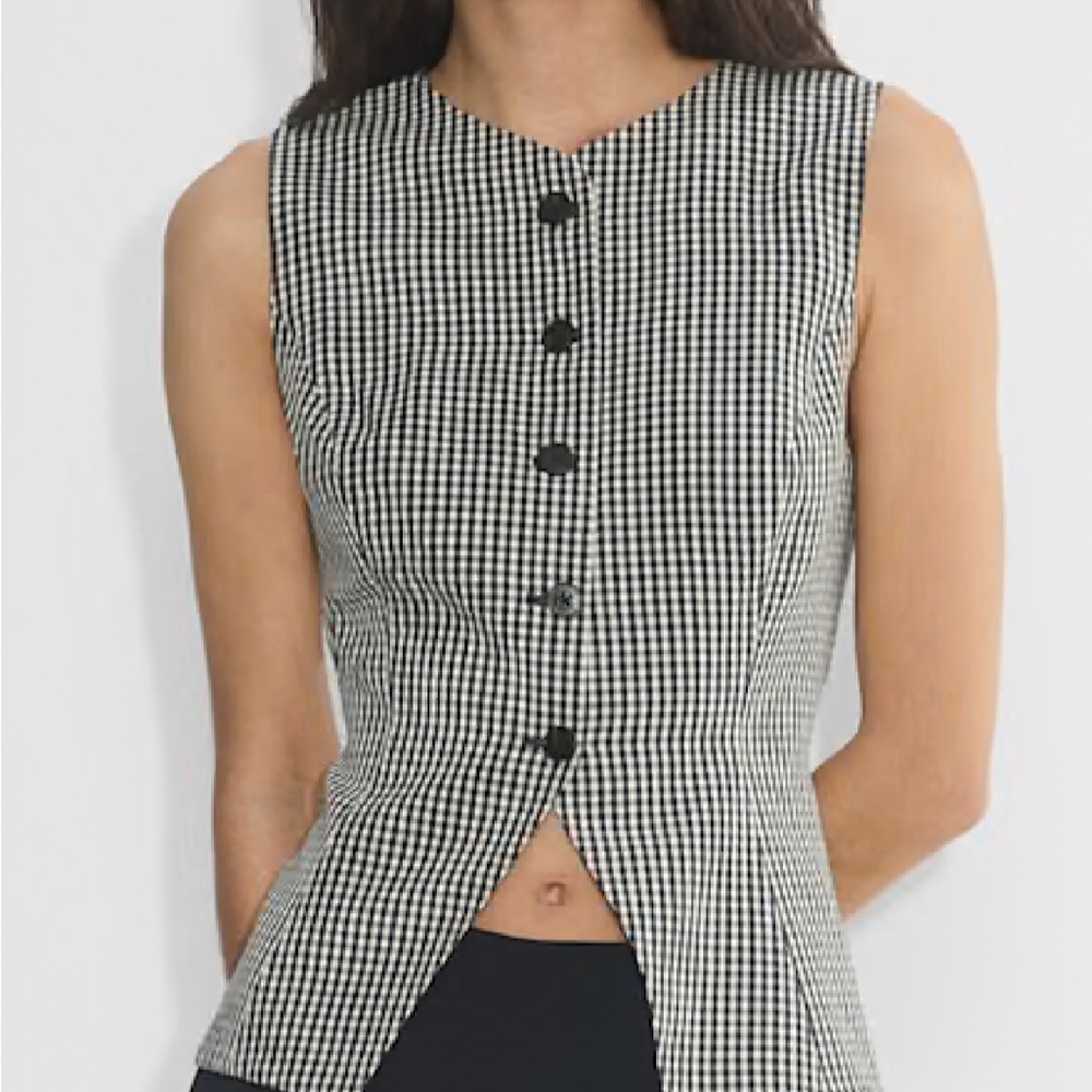 Aritzia Black and White Checkered Women's Top